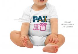 body infantil pai sou seu maior presente Tecido ribana 96% poliéster + 4% elastano Estampa Colorida  Sublimação  