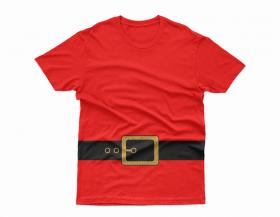 Camiseta cinturão do papai noel Tecido 100% Poliéster Estampa Colorida A3  Sublimação  