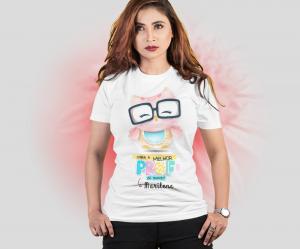 Camiseta Dia dos Professores - Para a Melhor Professora Tecido 100% Poliéster Estampa Colorida A3  Sublimação  